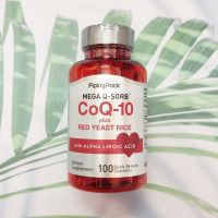 CoQ10 plus Red Yeast Rice with Alpha Lipoic Acid -100 Quick Release Capsules (PipingRock®) Q10+ALA โคคิวเทน พร้อมด้วยข้าวยีสต์แดง กรดอัลฟาไลโปอิก Piping Rock