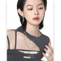 [COD] lake blue dripping oil necklace womens wholesale new Chinese style light luxury niche collarbone chain temperament versatile item