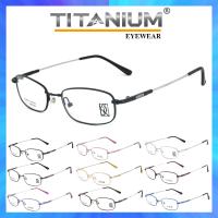 Titanium 100 % แว่นตา รุ่น 9111 กรอบเต็ม Rectangle ทรงสี่เหลี่ยมผืนผ้า ขาข้อต่อ วัสดุ ไทเทเนียม (สำหรับตัดเลนส์) กรอบแว่นตา สวมใส่สบาย น้ำหนักเบา ไม่ตกเทรนด์ มีความแข็งแรงทนทาน Full frame Eyeglass leg joints Titanium material Eyewear Top Glasses