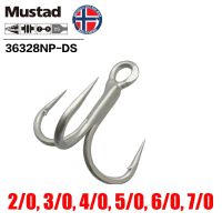 Mustad Norway ตะขอตกปลาตะขอมีหนามตะขอสามชั้นเหล็กคาร์บอนสูง,2/0 -7/0 # ,36328NP-DS