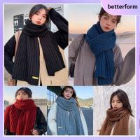 BETTERFORM หนาขึ้น อุ่นคอความร้อน ผ้ากันเปื้อนสำหรับเด็ก กันลม ผ้าพันคอหน้าหนาว ปกคออบอุ่นคู่ แฟชั่นสำหรับผู้หญิง ผ้าพันคอถักนิตติ้ง ชายหญิง