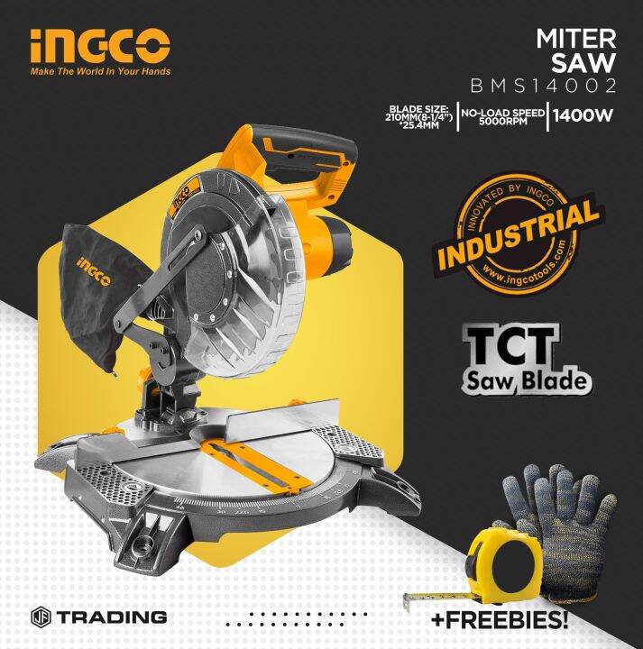 INGCO Mitre Saw BMS14002 1400W (WITH FREE 3M TAPE MEASURE + CLOTH