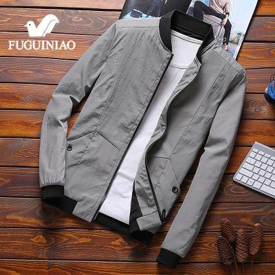 FGN/Fuguiniao 2019 บุรุษแจ็คเก็ตฤดูใบไม้ผลิฤดูใบไม้ร่วงเสื้อลำลองเครื่องบินทิ้งระเบิดแจ็คเก็ตบางแฟชั่นชายทนกว่า