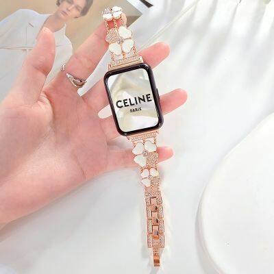 g2ydl2o สายนาฬิกาข้อมือโลหะ ประดับเพชร วิบวับ สําหรับ Clover Bling Diamond Metal สาย Huawei watch fit 2 สายนาฬิกา Bracelet For Huawei Fit 2 Strap Smart watch สายนาฬิกา Huawei Watch Fit 2 สาย Huawei Fit Strap Wristband สายนาฬิกา huaweiwatch fit สาย