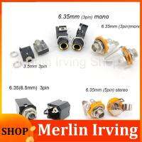 Merlin Irving Shop PJ Series Headphone PCB Mount female Jack socket 6.35mm 6.5 1/4" 3.5mm Audio Video Connector PJ-612A PJ-324 Earphone Adapter