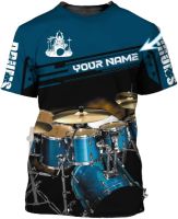 Thuyhoang Store Personalized Name Blue Drums Full 3D All Over Printed Unisex Classic T-Shirts, Sweatshirt, Hoodie and Zip Hoodie, Gift for Men and Women S-5XL