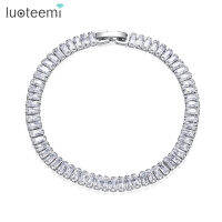 LUOTEEMI 161718CM Fashion Square Tennis celet For Women Clear CZ Stone Girl New Trendy Cuban Accessories Kpop Men Jewellery