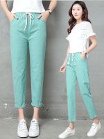 HOT14★Cal Solid Women Pants Spring Summer Cotton Linen Lady Ankle -length Capris Trousers Pencil Pants S-XXL