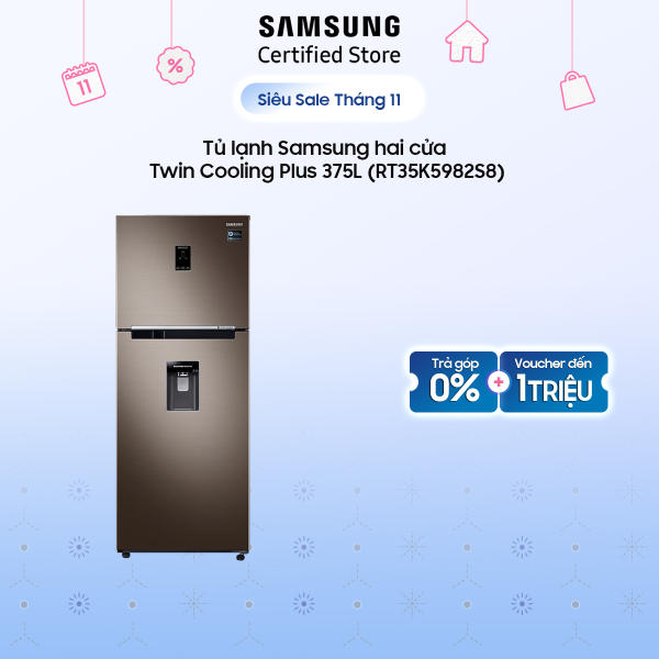 Tủ lạnh Samsung hai cửa Twin Cooling Plus 375 lít (RT35K5982S8) 2 dàn lạnh độc lập Twin Cooling