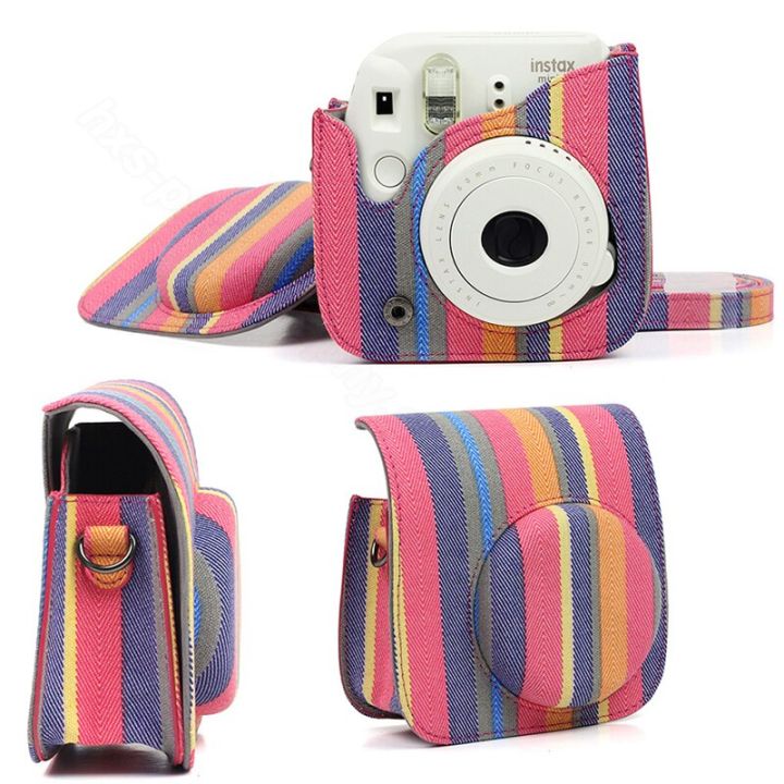 เคสตัวปกป้องกล้องถ่ายรูป-fujifilm-instax-mini-11-9-8อุปกรณ์เสริมกล้องฟิล์ม-pouch-kanvas-ทันทีกระเป๋าครอบกล้อง-tali-bahu
