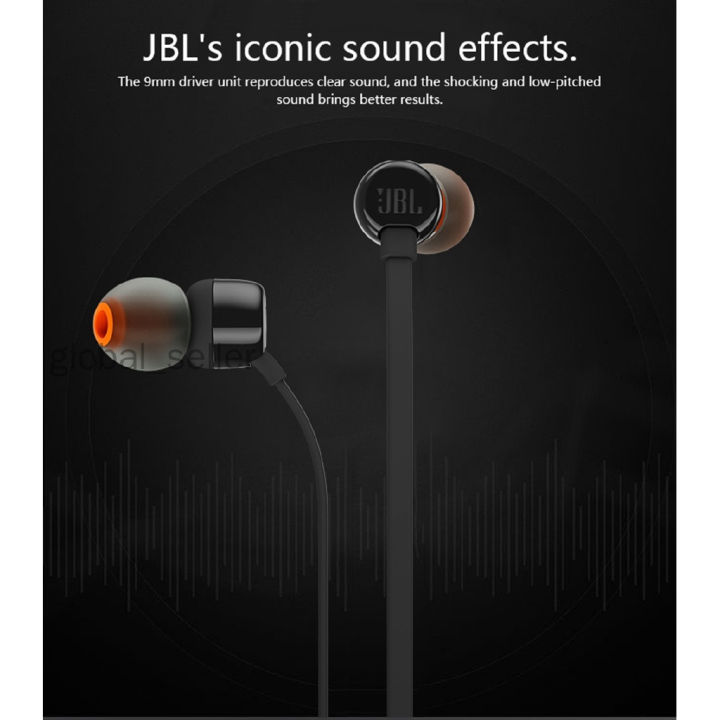 jbl-t110เสียงเบสบริสุทธิ์เฮดโฟนแบบเสียบหูหูฟังหูฟังสเตอริโอ