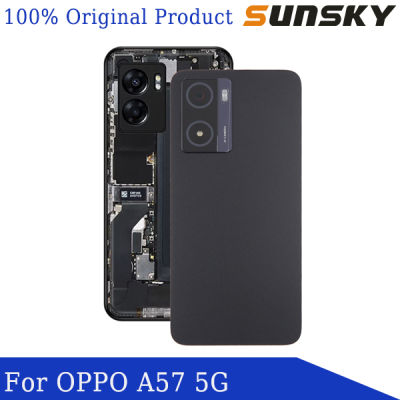 Sunsky สำหรับ OPPO A57 5G ฝาหลังดั้งเดิมพร้อม Tutup Lensa Kamera
