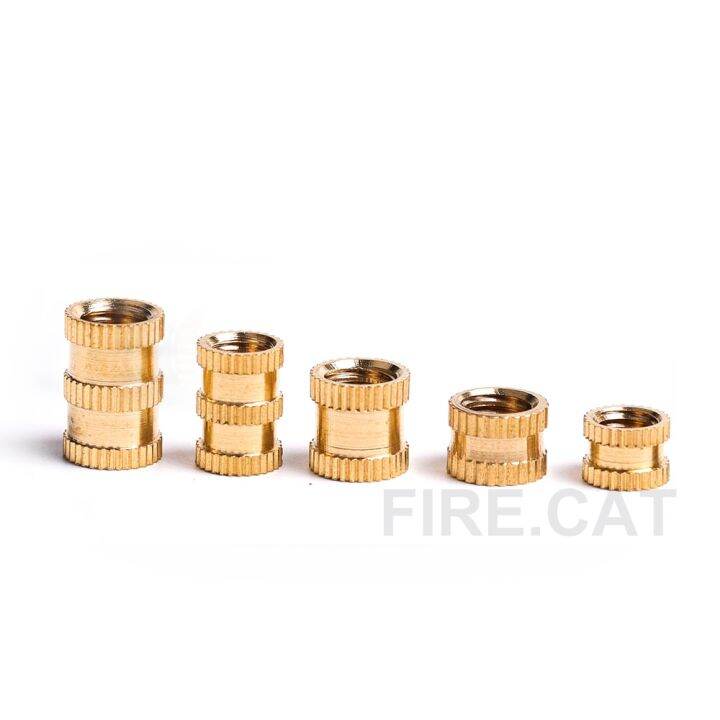 m2-m2-5-m3-m4-m5-m6-m8-brass-insert-nut-thread-knurled-embedment-nuts-10-100-pcs-hot-melt-knurl-thread-inserts-plus-well-nut-nails-screws-fasteners