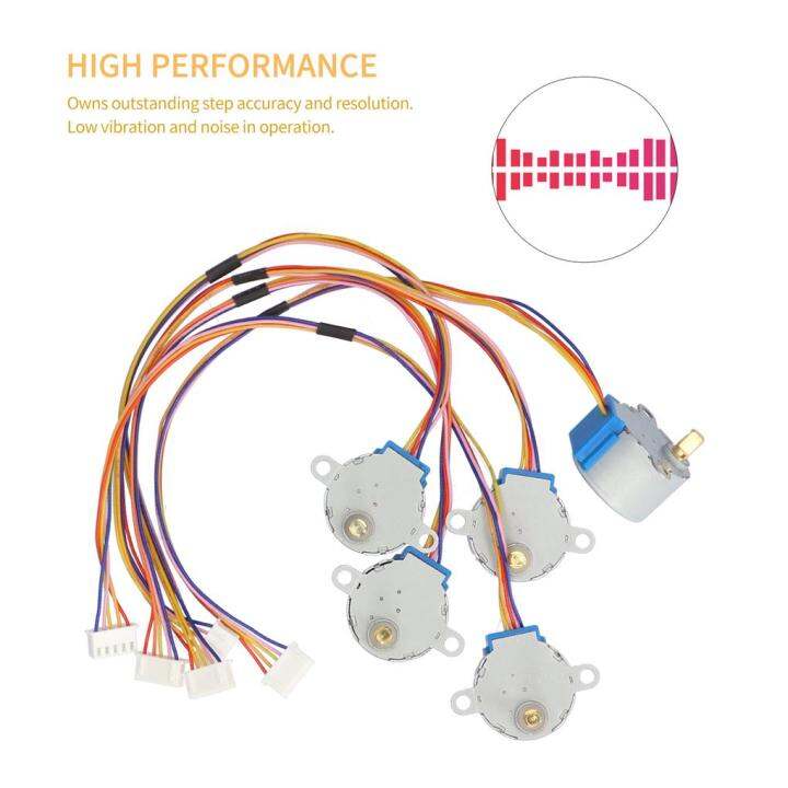 สเต็ปเปอร์มอเตอร์ลดแรง28byj48-5v-4เฟส5สายสเต็ปเปอร์มอเตอร์ส่วนประกอบลดความเร็ว5ชิ้นสำหรับชิปไดรเวอร์-uln2003ธรรมดาสำหรับงานอุตสาหกรรม