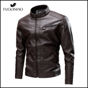 FUGUINIAO Men s Leather Jacket Slim Fit Leather Jacket Large M-5XL