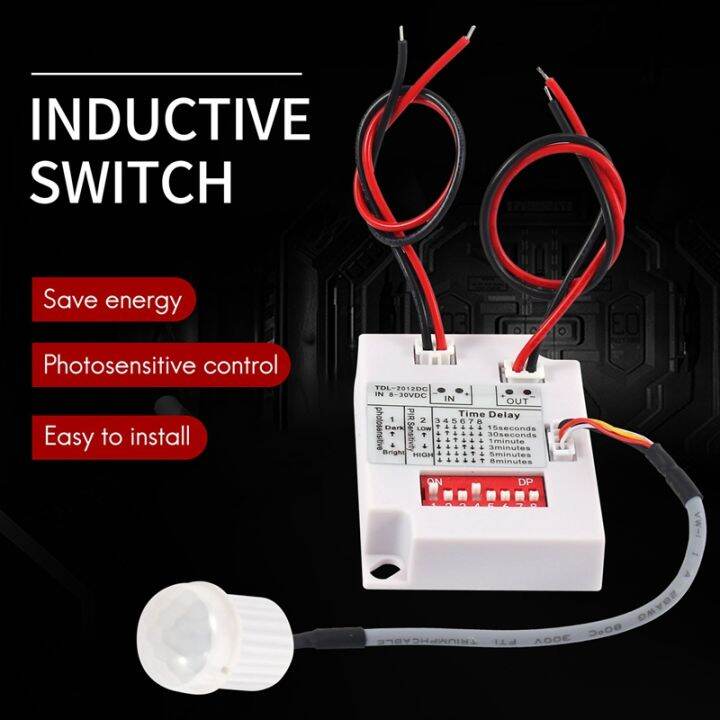 12v-24v-pir-motion-sensor-switch-ir-infrared-human-induction-time-delay-relay-switch-corridor-led-light-timer-switch