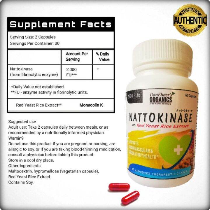 【COD】 NATTOKINASE + Red Yeast Rice Extract Non GMO & Potent Source of