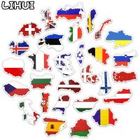 ▩✹✧ 50 PCS National Flag Sticker Toys for Children Country Flag Map Travel Stickers for Suitcase Laptop Motorcycle Bicycle Car Decal