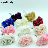 ✠♘ 6pcs New Arrival Mini Retro Silk Mini Rose Artificial Flowers Heads Bouquet For Wedding Decoration DIY Gift Craft Flower