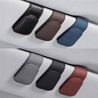 【jw】▪✆❁  Leather Car Glasses Holder Sunglasses Card Ticket Clip Magnetic Eyeglasses Interior Accessories