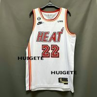 2022-23 New Original NBA Miami Heat 22 Jimmy Butler Jersey Classic Edition White Swingman Heat-pressed