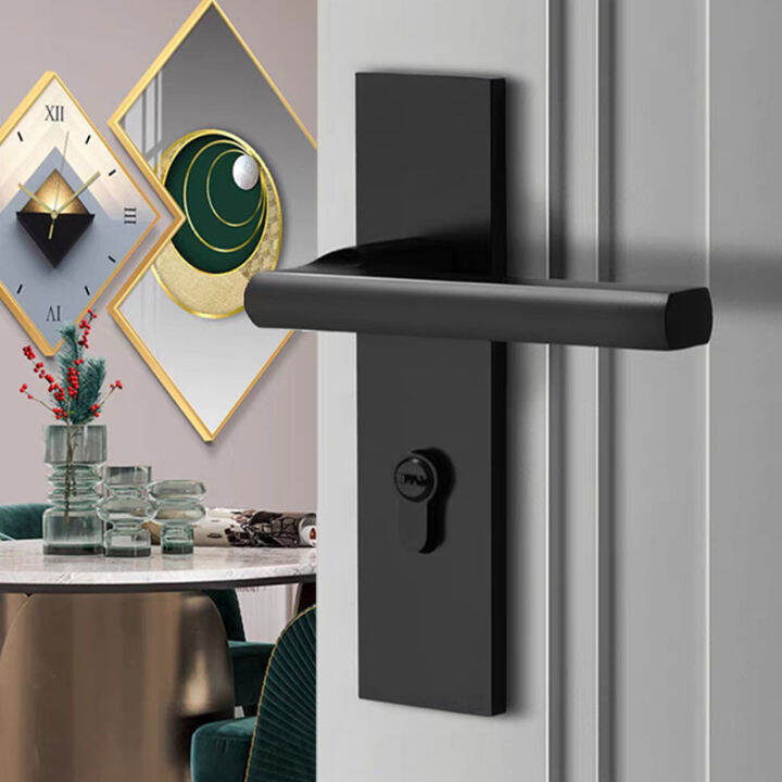 Zinc Alloy Mute Door Locked Interior Door Handle Locks Set Lock
