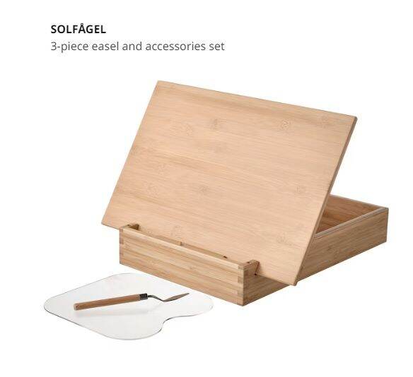IKEA SOLFAGEL 3piece easel and accessories set color palette