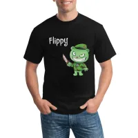 ผู้ชายที่โดดเด่นที่สุด flippy Happy Tree Friends บุคลิกภาพสวมเสื้อยืดคอกลมขายร้อน