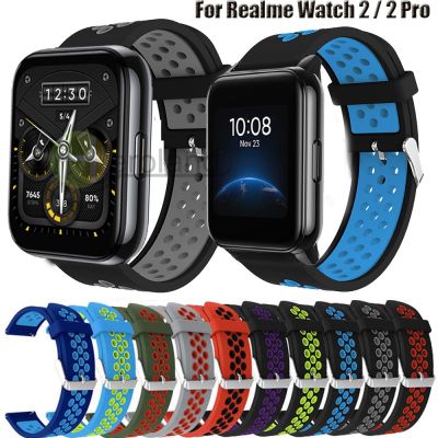 （A creative）สายรัดซิลิโคนอ่อนนุ่ม22มม. สำหรับ Realme Watch 2/2 Pro สมาร์ทสายนาฬิกาข้อมือเปลี่ยนสายรัดข้อมือสำหรับ Realme Watch S Pro สร้อยข้อมือเข็มขัด