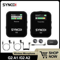 Synco A1 G2 A2มืออาชีพดิจิตอล2.4กิกะเฮิร์ตซ์ปกไมโครโฟนไร้สายในตัวและภายนอก Mic ค่าใช้จ่ายได้อย่างรวดเร็วสำหรับการบันทึก