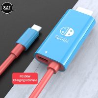 Kabel adaptor konversi untuk saklar Nintendo USB Tipe C ke 4K kabel adaptor konversi kompatibel HDMI untuk TV ponsel komputer proyeksi konverter