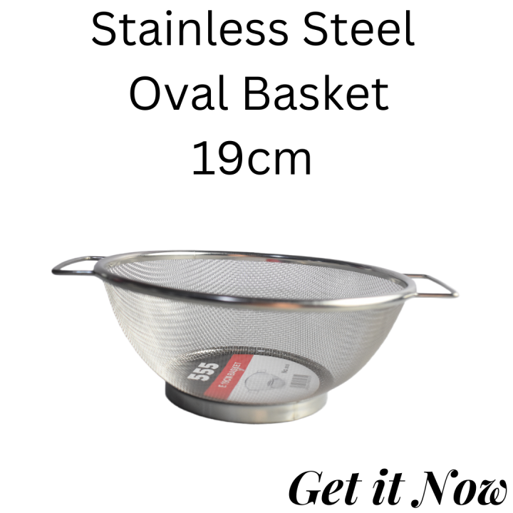 555 Double Handle Stainless Steel Basket Strainer Diameter 19cm