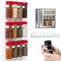 【CC】 Spice Bottle Rack Storage Wall Mount Jars Holder Tools Plastic Clip Jar Cabinet Door Hooks Ingredient