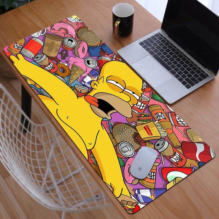 mousepad-gamer-s-simpsons-แผ่นรองเมาส์อะนิเมะ-แผ่นรองแล็ปท็อปสำหรับเล่นเกม-kawaii-keyboard-pad-อุปกรณ์เสริมเดสก์ท็อป-cartoon-protector-pc-pad