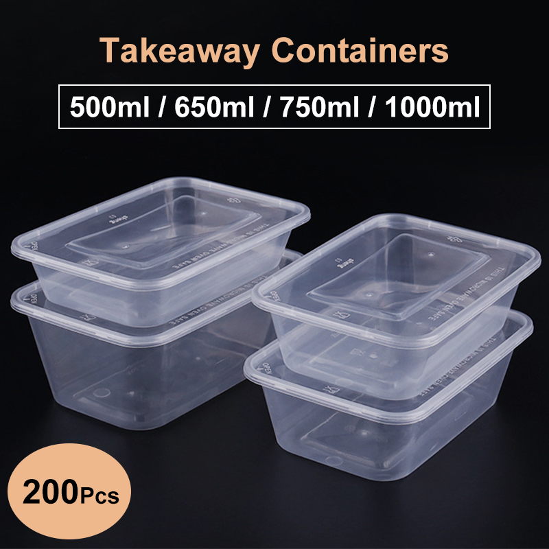 Plastic Salad Containers Tubs Clear With Lids  Food Safe Takeaway *All Sizes* 