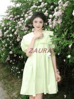 Uniqlo same style 2023 summer new womens clothing sweet style large lapel puff sleeve dress UWU732023