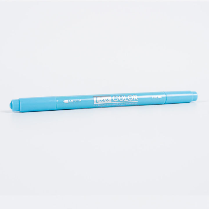 monami-live-color-23-light-blue-ปากกาสีน้ำ-ชนิด-2-หัว-สีฟ้าอ่อน-ของแท้