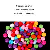 HOT 9mm 50pcs Children Scrapbooking Accessories Sewing Round Shank Buttons