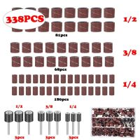 OBCCQS ชุดไม้ Drum Sanding อลูมินา338ชิ้นเครื่องมือเปลี่ยนเครื่องมือโรตารี่ Mandrel ยาขัดเล็บอุปกรณ์เสริม Dremel ดอกสว่าน