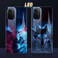 สแปร์พาร์ท LED สีสันสดใสควบคุมด้วยแฟลชสำหรับเคสโทรศัพท์15Pro 15อัลตร้า12 13 14Promax 11Promax 7 8Plus สำหรับเคสแอปเปิ้ล XR XS Max หมาป่ายิ้ม