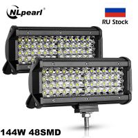 Nlpearl ไฟไฟตัดหมอก LED 4 "7" 72W 144W รถบรรทุก SUV 4X4 ATV ลำแสงสปอตไลท์ฟลัดไลท์แถบแสงสำหรับทำงานทางวิบากไฟตัดหมอกการขับขี่