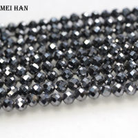 Meihan wholesale Terahertz 4±0.2mm (3 strandsset) faceted round loose beads for jewelry making design DIY bracelet