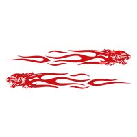 2Pcs 24cm Large Tiger Flame Totem Decal Car Body Sticker Auto Window Bumper Door Decoration Car Styling Sticker