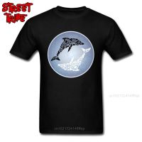 2018 Men T-Shirt Dolphin Yin Yang Tshirt Floral Ornament New Summer T Shirt Cotton High Quality Clothing Chinese Style Tee