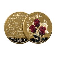 【YD】 Commemorative Coin 52 Languages of I You Collectible Wedding Souvenirs Metal Coins for Valentines Day