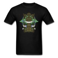 Test Thy Courage Vintage Cartoon T-shirt For Guys Novelty Tree God Print Mens Black T Shirt Plus Size Cotton Tops