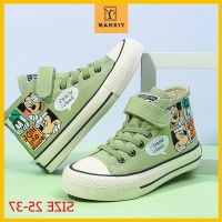 COD SDFGERTERTEEE Canvas Shoes Fashion shoes for boys Girls High-cut Kids Shoes Mickey pattern rubber shoes for kids size 25-37