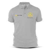 เมอร์เซเดสเสื้อโปโลผ้าฝ้ายพิมพ์ลายโลโก้รถยนต์ Mercedes - Benz