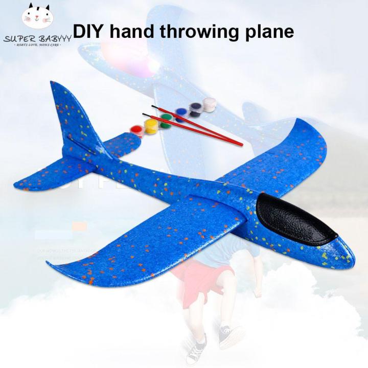 SBY Throwing Airplane Toys Set Foam DIY Flying Plane Manual Circling ...