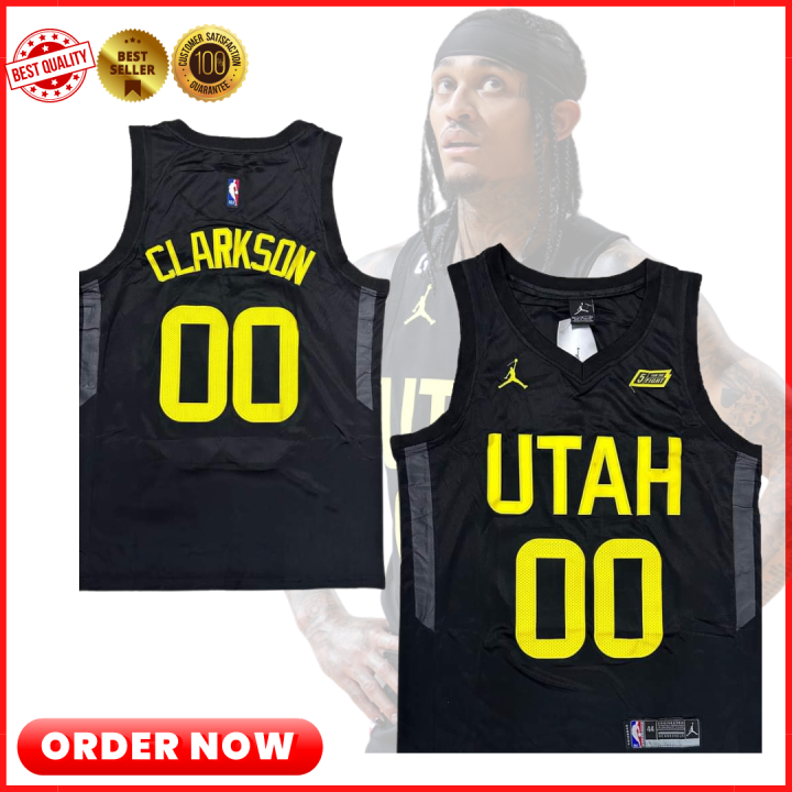 🏀👦Utah Jazz Clarkson 00 Basketball Jersey 2023 High Quality, Patch Logo ...